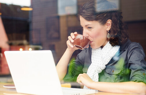 Woman working in a cafe Woman working in a cafe